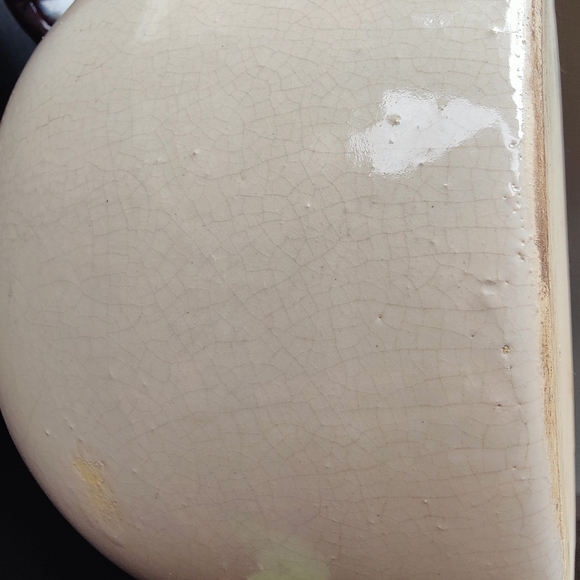 Antique / Vintage R.R.P. Roseville Ohio Stoneware 2 handle covered Bean 🫘 Pot - Picture 4 of 14